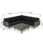 Ensemble de canapé d'angle en osier 4 pièces Tahiti Outdoor avec coussins par Christopher Knight Home
