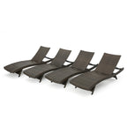 Chaises longues d'extérieur en osier (lot de 4) par Christopher Knight Home
