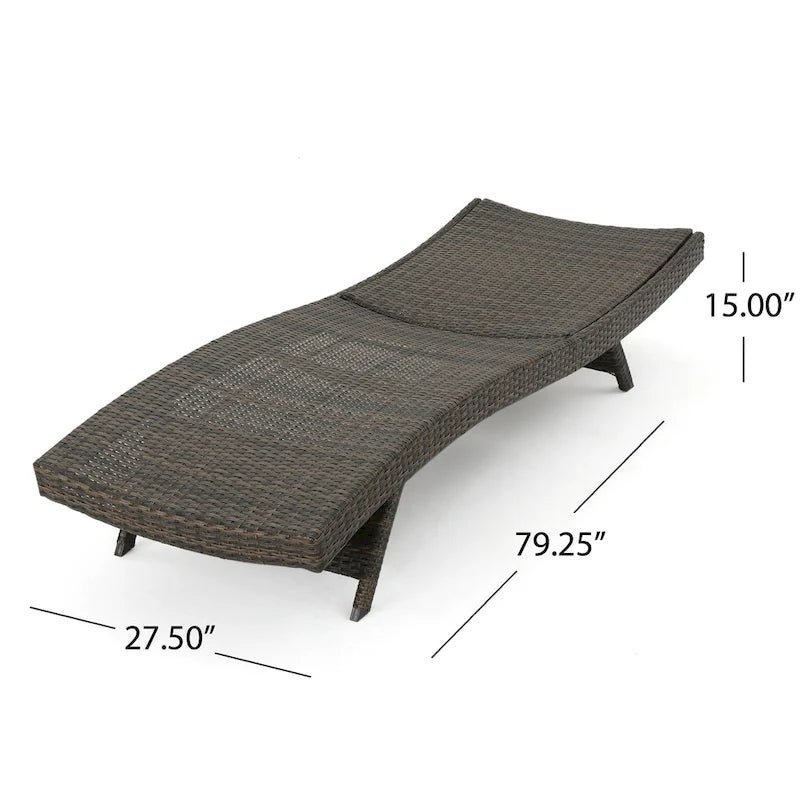 Chaises longues d'extérieur en osier (lot de 4) par Christopher Knight Home