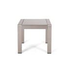 Ensemble canapé trois places en aluminium et pouf d'extérieur Cape Coral avec tables d'appoint par Christopher Knight Home