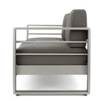 Ensemble canapé trois places en aluminium et pouf d'extérieur Cape Coral avec tables d'appoint par Christopher Knight Home