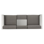 Ensemble canapé trois places en aluminium et pouf d'extérieur Cape Coral avec tables d'appoint par Christopher Knight Home