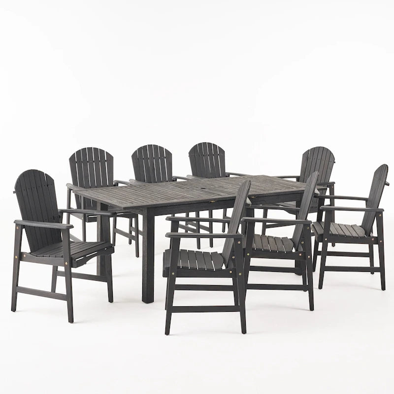 Ensemble de salle à manger Mantero Outdoor Adirondack 8 places en bois d'acacia de Christopher Knight Home
