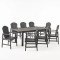 Ensemble de salle à manger Mantero Outdoor Adirondack 8 places en bois d'acacia de Christopher Knight Home