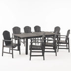 Ensemble de salle à manger Mantero Outdoor Adirondack 8 places en bois d'acacia de Christopher Knight Home