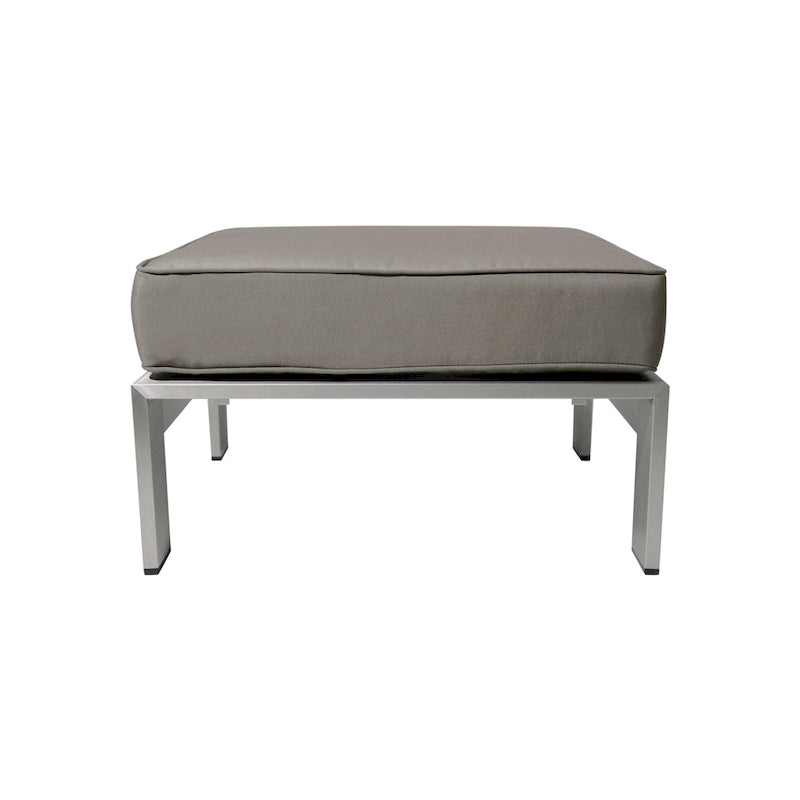 Ensemble de conversation en aluminium 2 places avec fauteuils de club et poufs pour l'extérieur Cape Coral de Christopher Knight Home