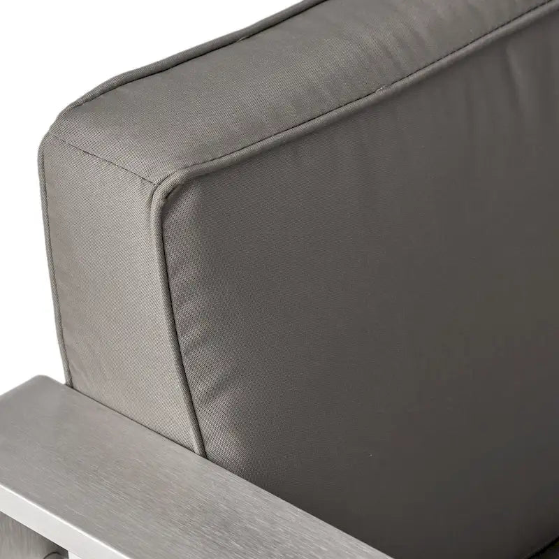 Ensemble de conversation en aluminium 2 places avec fauteuils de club et poufs pour l'extérieur Cape Coral de Christopher Knight Home