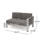 Canapé d'angle d'extérieur en aluminium en U pour 11 personnes, par Christopher Knight Home, Cape Coral