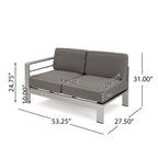 Canapé d'angle d'extérieur en aluminium en U pour 11 personnes, par Christopher Knight Home, Cape Coral