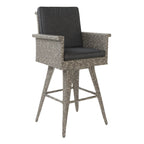 Tabouret de bar pivotant d'extérieur en osier Puerta avec coussins (ensemble de 4) par Christopher Knight Home