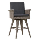 Tabouret de bar pivotant d'extérieur en osier Puerta avec coussins (ensemble de 4) par Christopher Knight Home