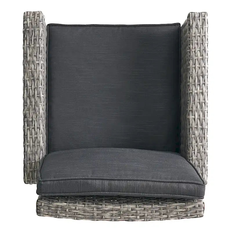 Tabouret de bar pivotant d'extérieur en osier Puerta avec coussins (ensemble de 4) par Christopher Knight Home