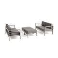 Canapé deux places et pouf d'extérieur 4 places en aluminium Cape Coral par Christopher Knight Home