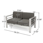 Canapé deux places et pouf d'extérieur 4 places en aluminium Cape Coral par Christopher Knight Home