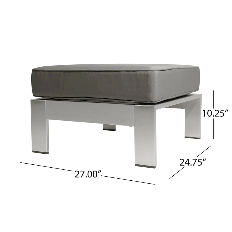Canapé deux places et pouf d'extérieur 4 places en aluminium Cape Coral par Christopher Knight Home