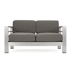 Canapé deux places et pouf d'extérieur 4 places en aluminium Cape Coral par Christopher Knight Home