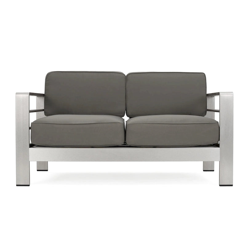 Canapé deux places et pouf d'extérieur 4 places en aluminium Cape Coral par Christopher Knight Home