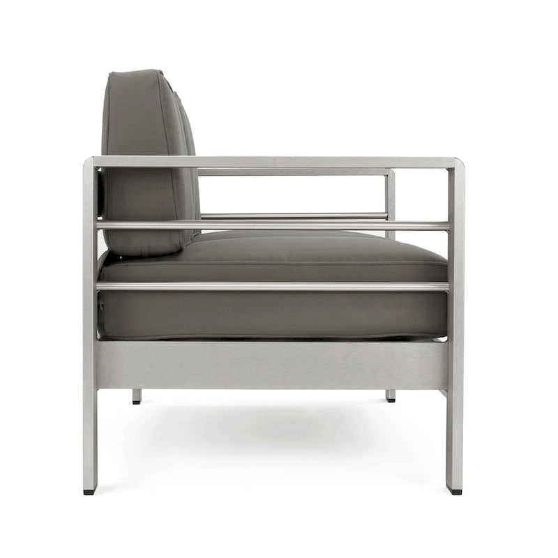Canapé deux places et pouf d'extérieur 4 places en aluminium Cape Coral par Christopher Knight Home