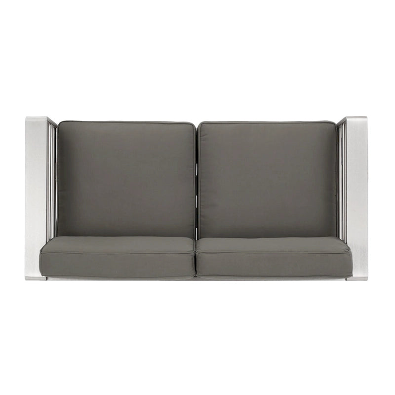 Canapé deux places et pouf d'extérieur 4 places en aluminium Cape Coral par Christopher Knight Home