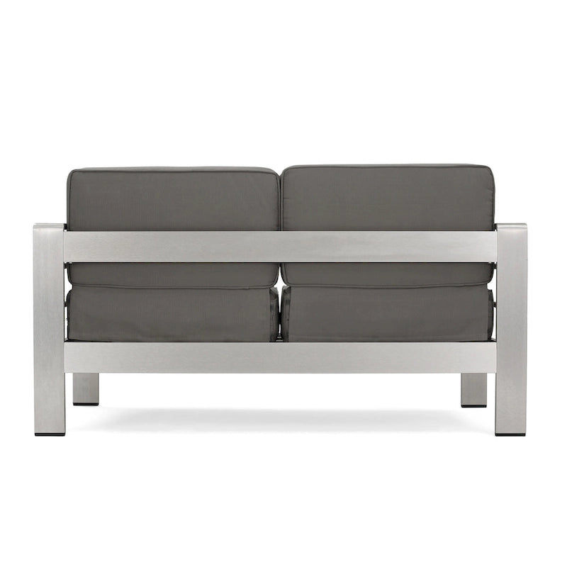 Canapé deux places et pouf d'extérieur 4 places en aluminium Cape Coral par Christopher Knight Home