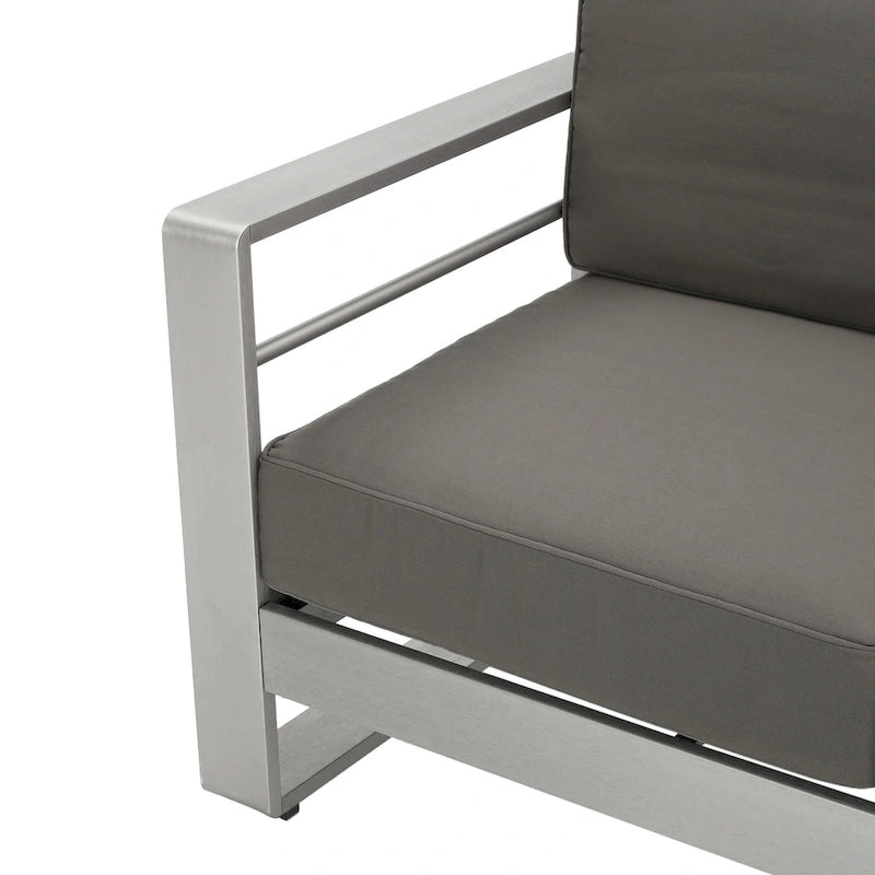 Canapé deux places et pouf d'extérieur 4 places en aluminium Cape Coral par Christopher Knight Home