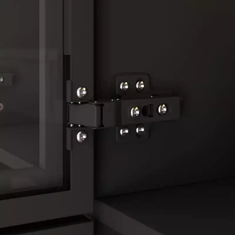 Armoire de présentation Famapy, placard avec porte en verre et lumière LED, armoire penderie noire