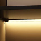 Armoire de présentation Famapy, placard avec porte en verre et lumière LED, armoire penderie noire
