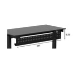 Stand Up Desk Store – Bac de gestion de câbles sous le bureau, noir, passe-câbles horizontal pour ordinateur et panneau de confidentialité