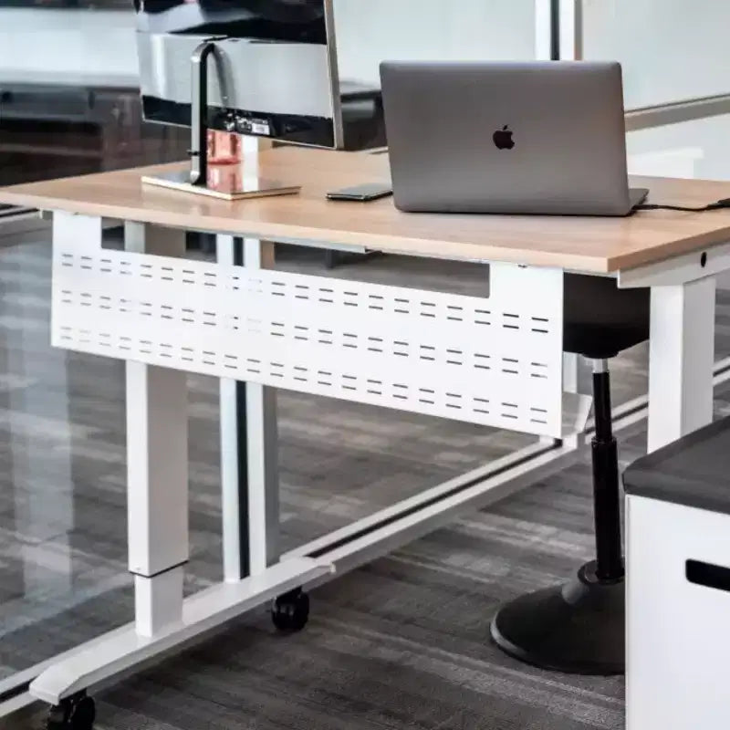 Stand Up Desk Store – Bac de gestion de câbles sous le bureau, noir, passe-câbles horizontal pour ordinateur et panneau de confidentialité