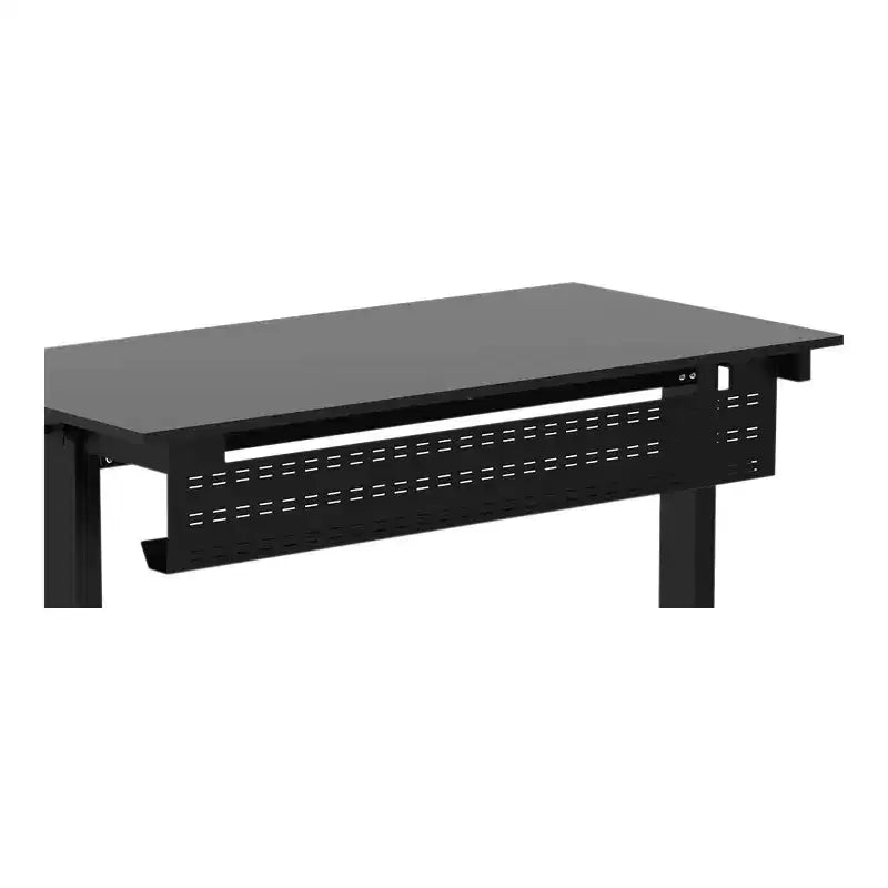 Stand Up Desk Store – Bac de gestion de câbles sous le bureau, noir, passe-câbles horizontal pour ordinateur et panneau de confidentialité