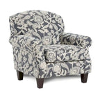 Fauteuil en chenille à motif floral de style transitoire