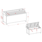 Banc de rangement 2 pièces et chariot de service Courtnie Beach Navy Wicker de Furniture of America