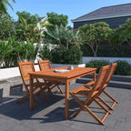 Amazonia Bombay Ensemble de salle à manger extérieur 5 pièces en bois – 5 pièces