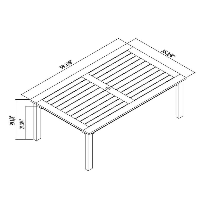 Amazonia Bombay Ensemble de salle à manger extérieur 5 pièces en bois – 5 pièces