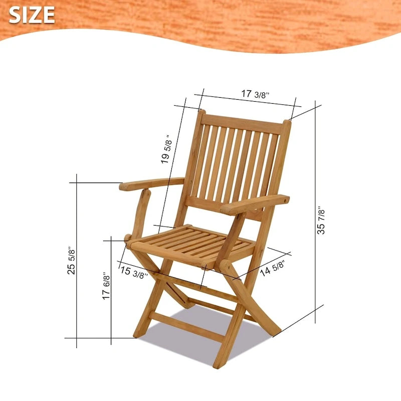 Ensemble de salle à manger 11 pièces en teck avec fauteuils - 11 pièces