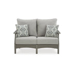 Signature Design by Ashley Visola Gray Ensemble de conversation de causeuse d'extérieur 4 pièces - 54W x 33D x 37H