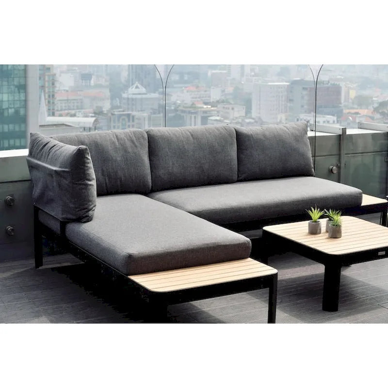 Ensemble de patio 3 pièces en teck et aluminium FSC Amazonia Portalew