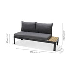 Ensemble de patio 3 pièces en teck et aluminium FSC Amazonia Portalew