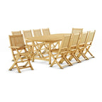 Ensemble de salle à manger d'extérieur de luxe 11 pièces en teck certifié FSC Amazonia Teak Toulon - 11 pièces