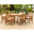 Ensemble de salle à manger d'extérieur extensible 7 pièces en acacia Middlebrook Surfside - 55-79 x 35 x 30h