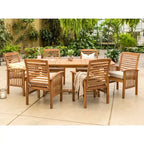 Ensemble de salle à manger d'extérieur extensible 7 pièces en acacia Middlebrook Surfside - 55-79 x 35 x 30h