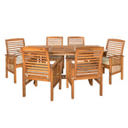 Ensemble de salle à manger d'extérieur extensible 7 pièces en acacia Middlebrook Surfside - 55-79 x 35 x 30h