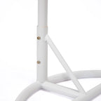Fauteuil suspendu de jardin œuf avec coque en osier blanc et cadre en fer pour l'intérieur, le patio, le porche, le jardin et l'arrière-cour