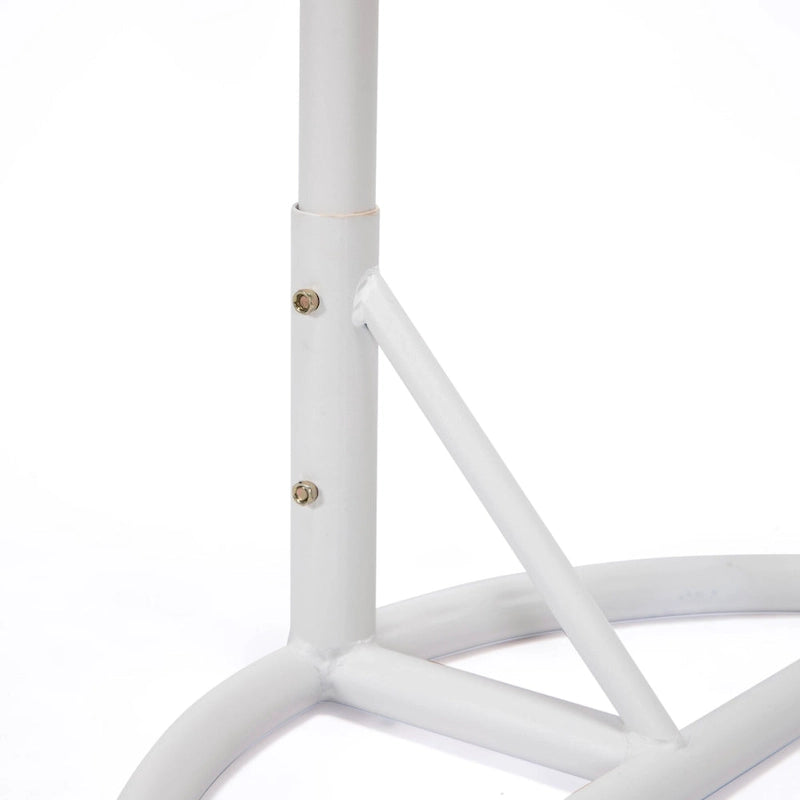 Fauteuil suspendu de jardin œuf avec coque en osier blanc et cadre en fer pour l'intérieur, le patio, le porche, le jardin et l'arrière-cour