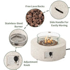 Ensemble de mobilier de jardin en osier COSIEST 5 pièces avec brasero