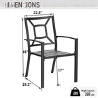 Ensemble repas d'extérieur pour 6 à 8 personnes MAISON ARTS, 6 ou 8 chaises empilables en métal, 1 table rectangulaire extensible