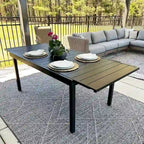 MAISON ARTS Ensemble de salle à manger d'extérieur 7/9 pièces avec 6 chaises à motif arrière amélioré en métal thermolaqué et 1 table extensible en métal