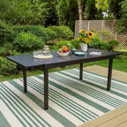 MAISON ARTS Ensemble de salle à manger d'extérieur 7/9 pièces avec 6 chaises à motif arrière amélioré en métal thermolaqué et 1 table extensible en métal
