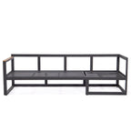 Ensemble sectionnel d'extérieur 3 pièces Chelsea en aluminium avec cadre noir pour patio, véranda et jardin