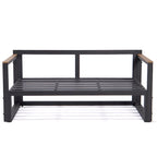 Ensemble sectionnel d'extérieur 3 pièces Chelsea en aluminium avec cadre noir pour patio, véranda et jardin